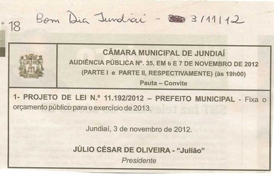 Bom Dia Jundiaí - 03/11/2012