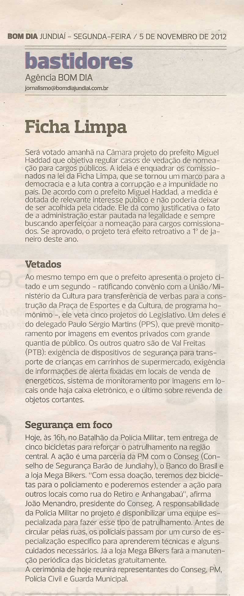 Bom Dia Jundiaí - 05/11/2012