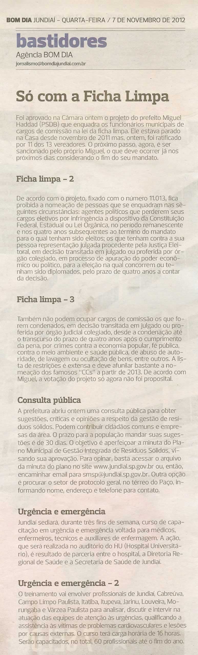 Bom Dia Jundiaí - 07/11/2012