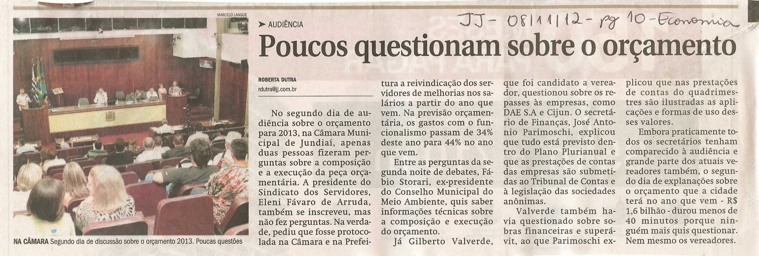Jornal de Jundiaí - 08/11/2012