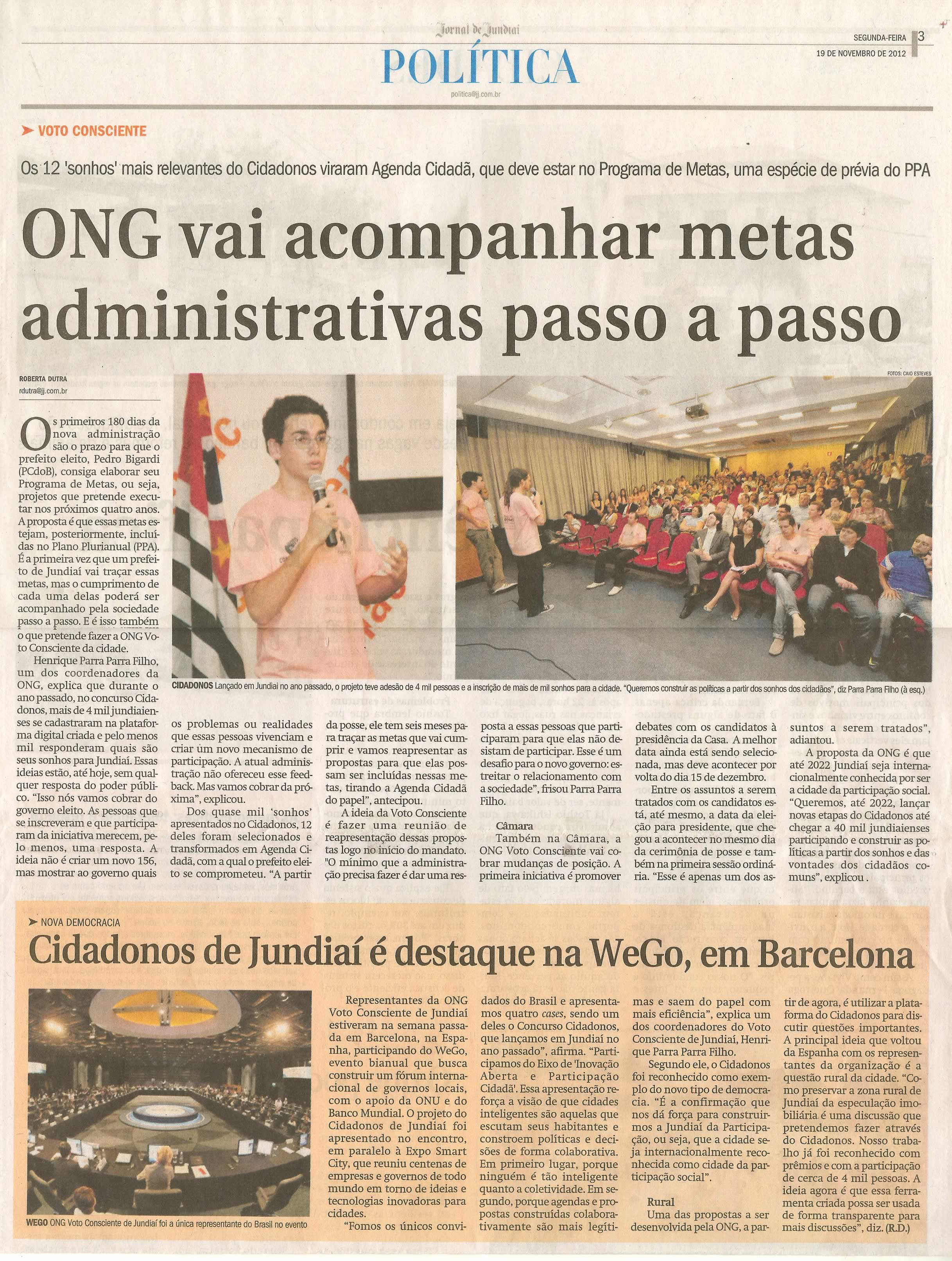 Jornal de Jundiaí - 19/11/2012