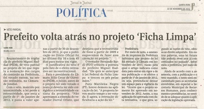 Jornal de Jundiaí - 22/11/2012