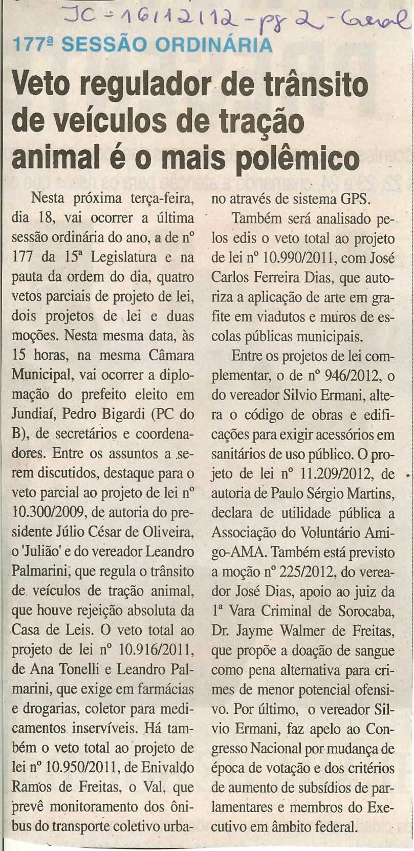 Jornal da Cidade - 16/12/2012