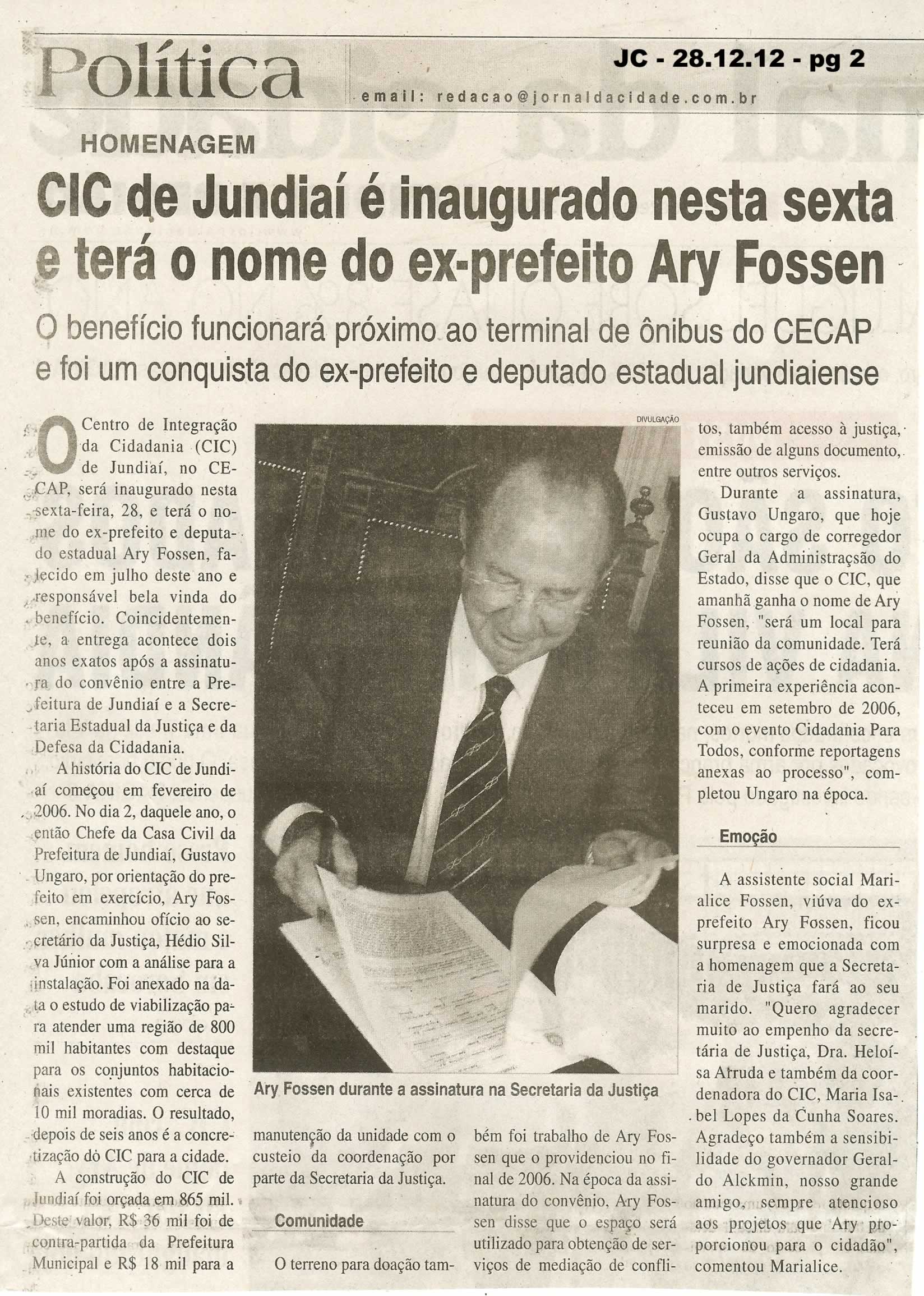 Jornal da Cidade - 28/12/2012