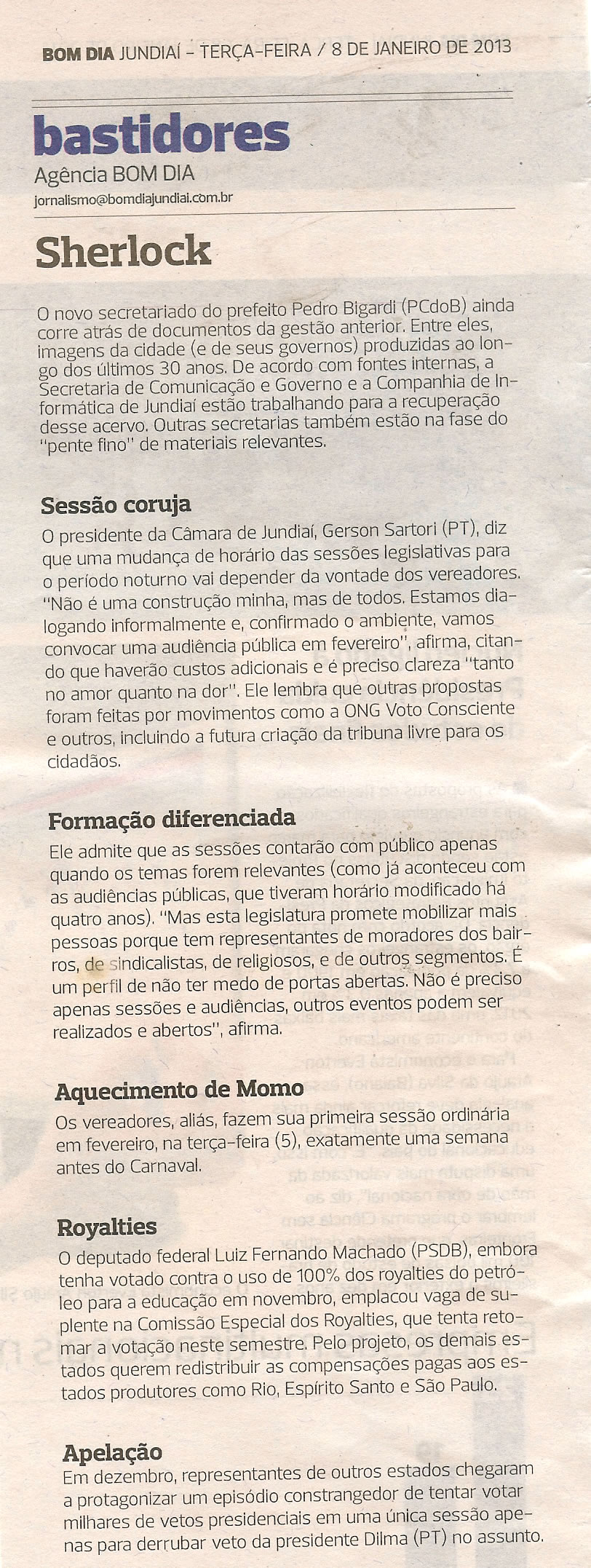 Bom Dia Jundiaí - 08/01/2013