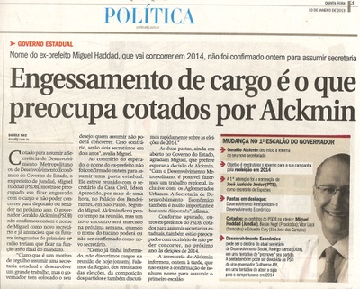 Jornal de Jundiaí - 10/01/2013
