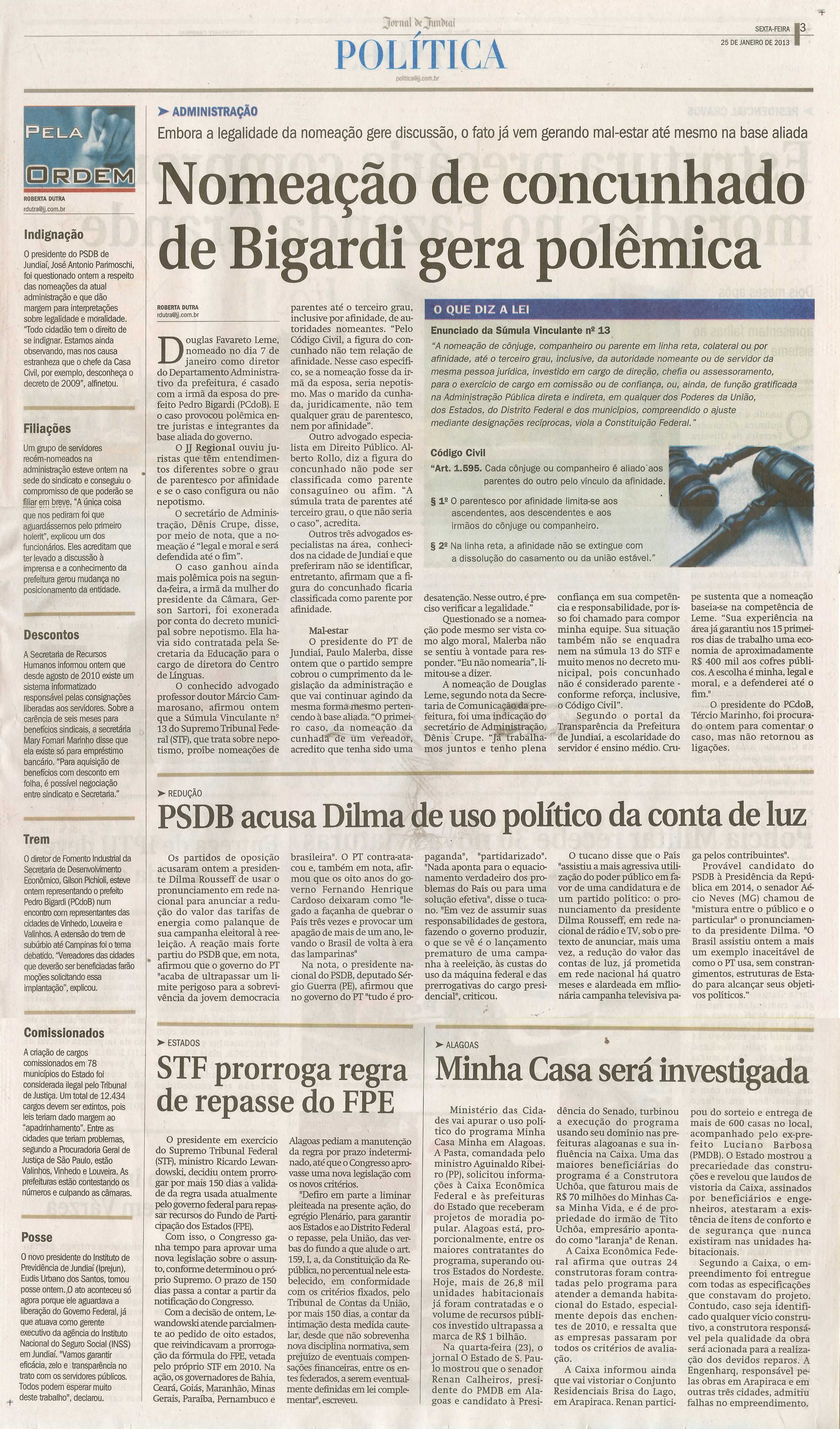 Jornal de Jundiaí - 25/01/2013
