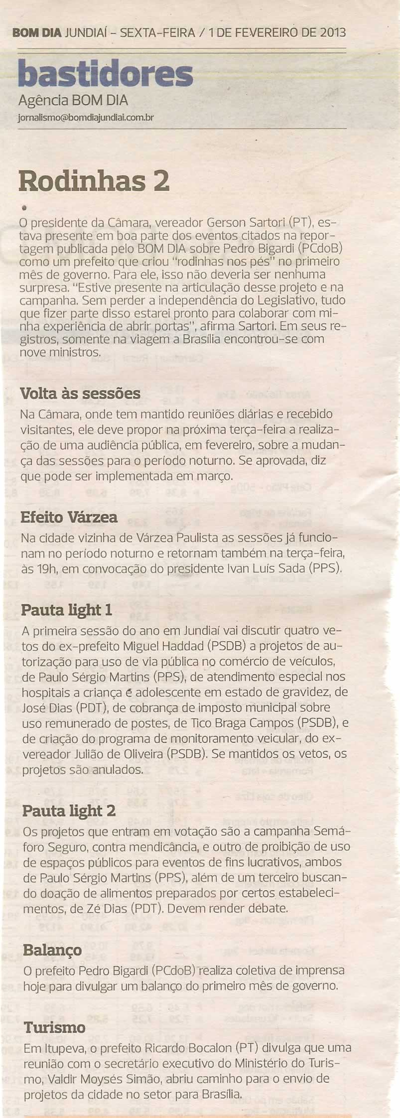 Bom Dia Jundiaí - 01/02/2013