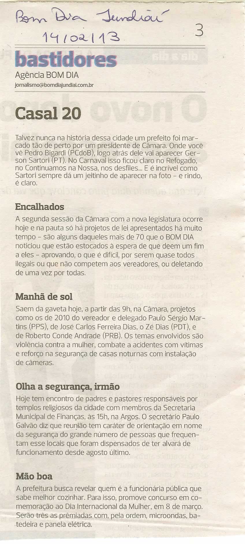 Bom Dia Jundiaí - 14/02/2013