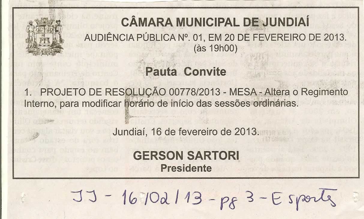 Jornal de Jundiaí - 16/02/2013