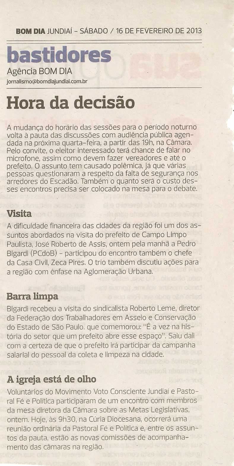 Bom Dia Jundiaí - 16/02/2013