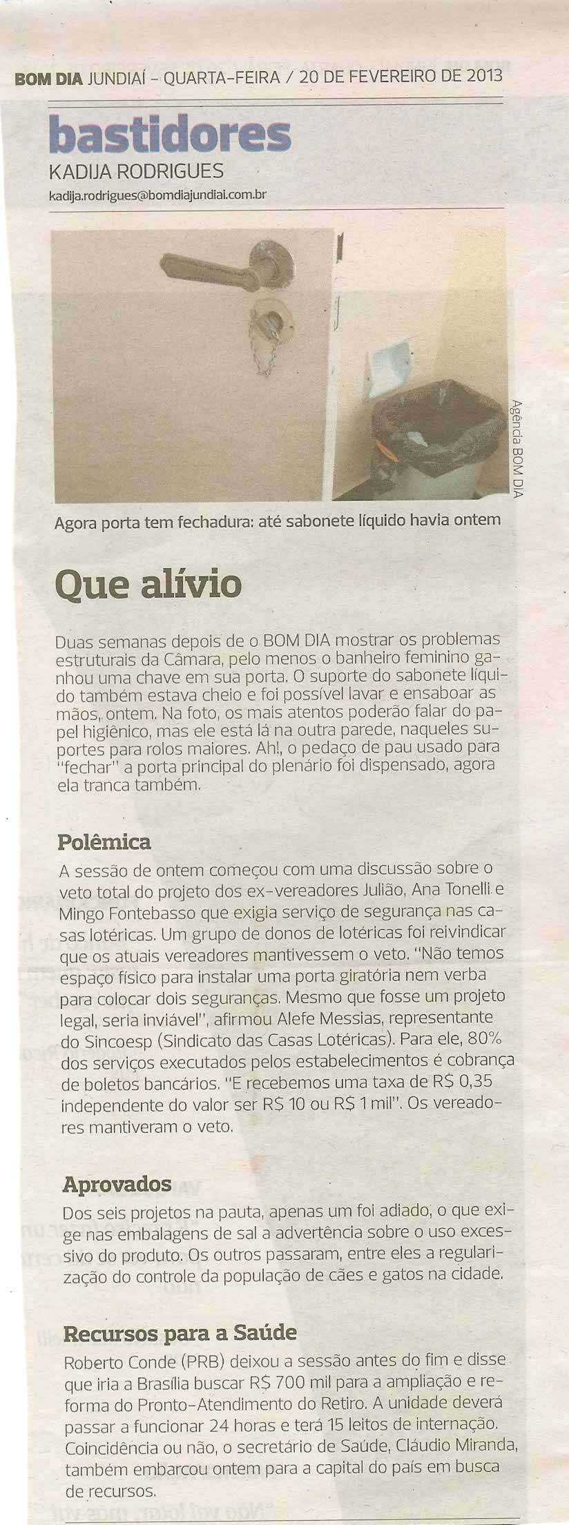Bom Dia Jundiaí - 20/02/2013