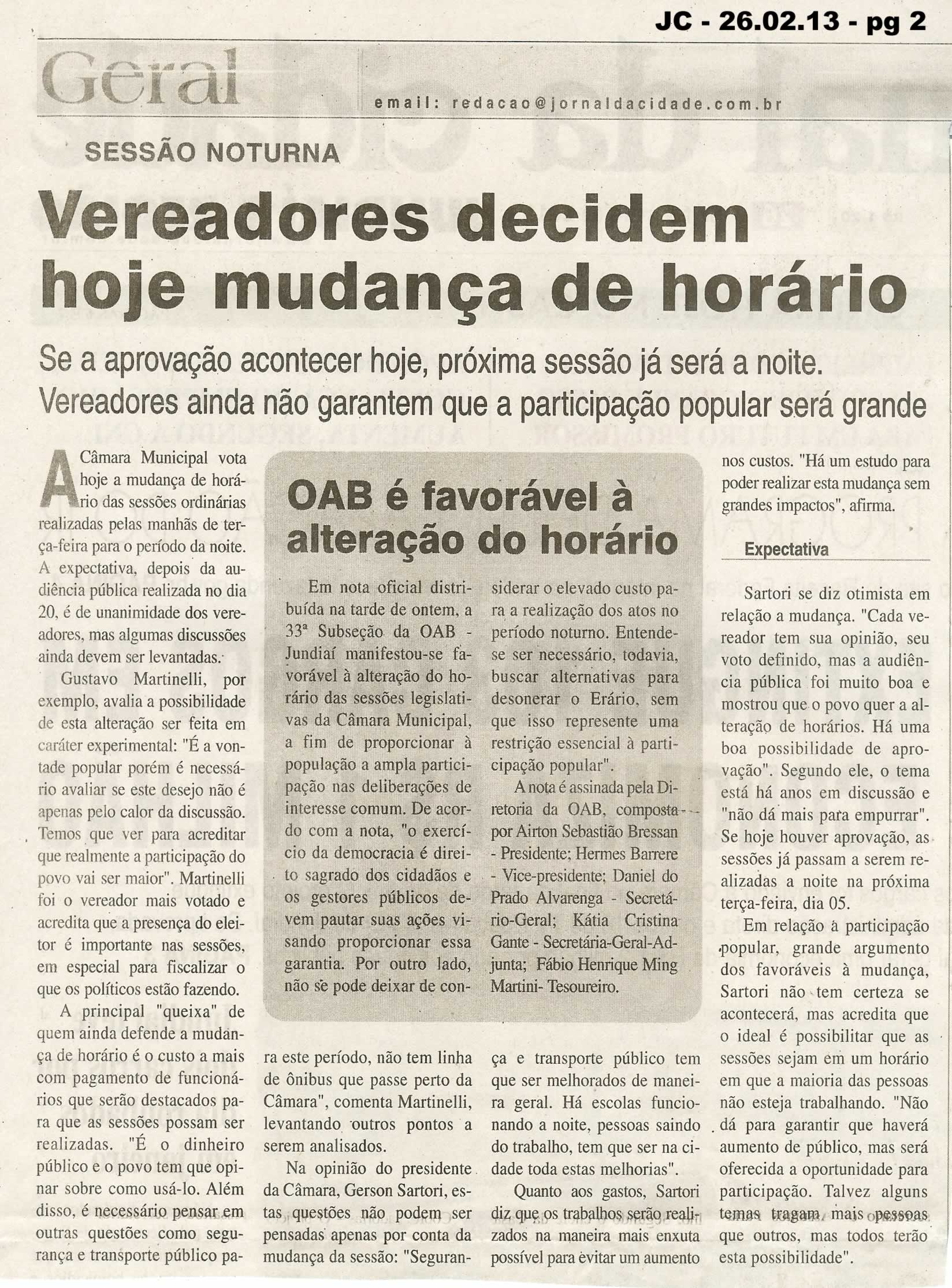 Jornal da Cidade - 26/02/2013
