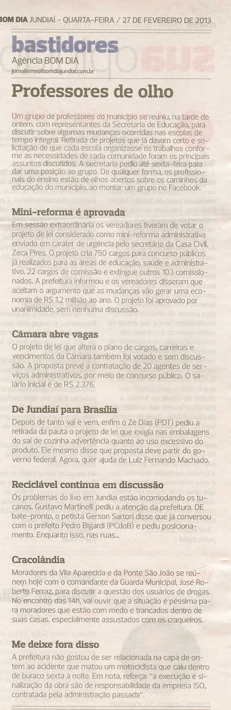 Bom Dia Jundiaí - 27/02/2013