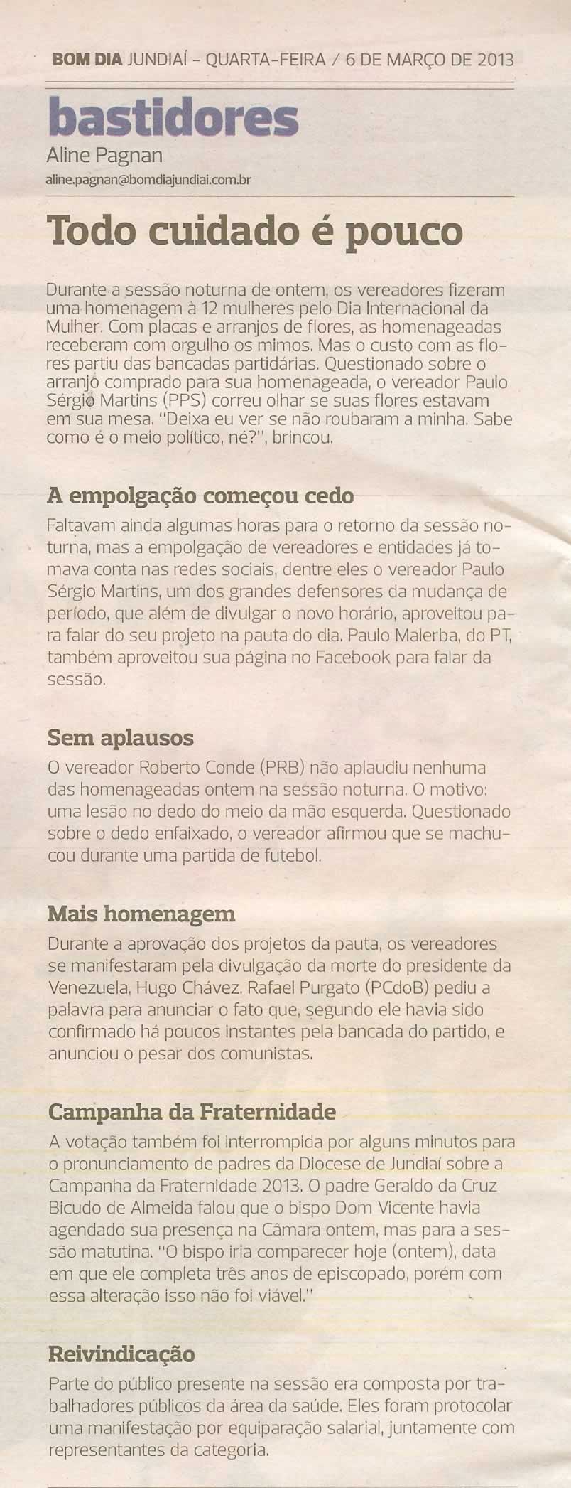 Bom Dia Jundiaí - 06/03/2013