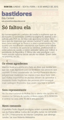 Bom Dia Jundiaí - 08/03/2013