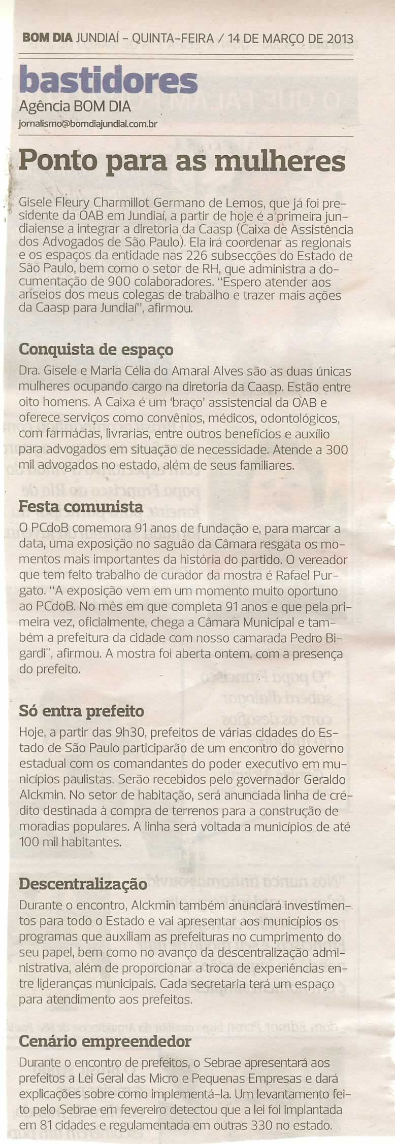 Bom Dia Jundiaí - 14/03/2013