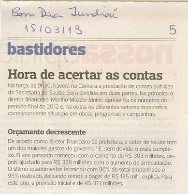 Bom Dia Jundiaí - 15/03/2013