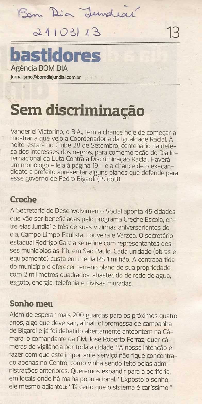 Bom Dia Jundiaí - 21/03/2013