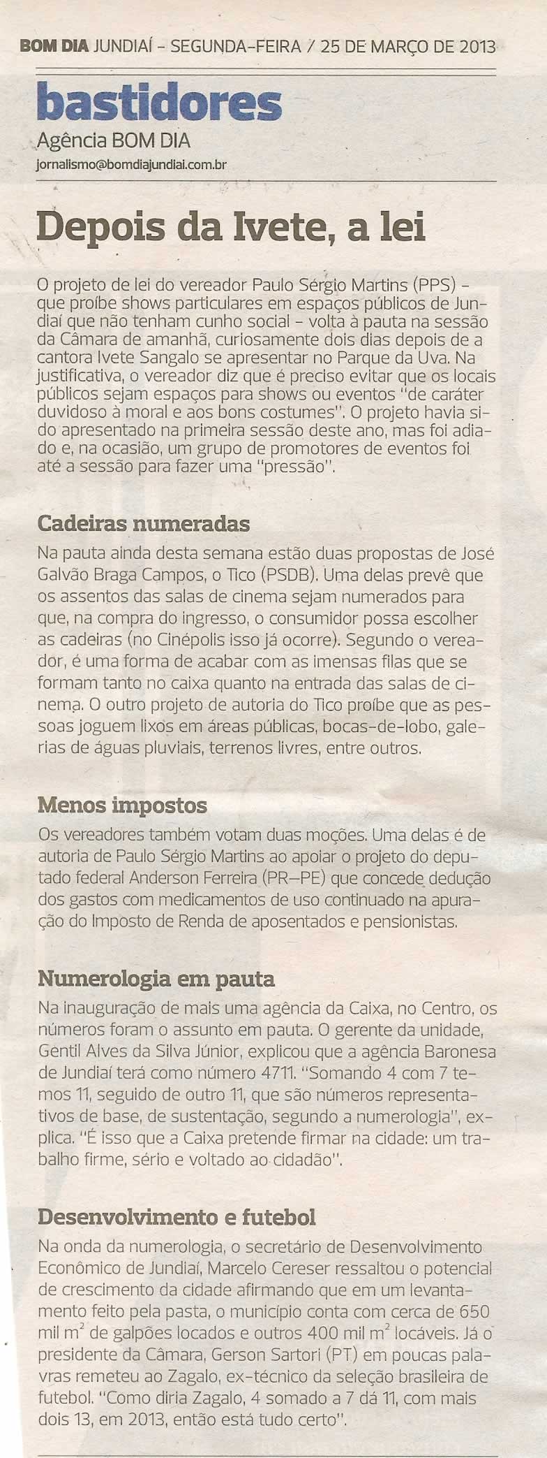 Bom Dia Jundiaí - 25/03/2013