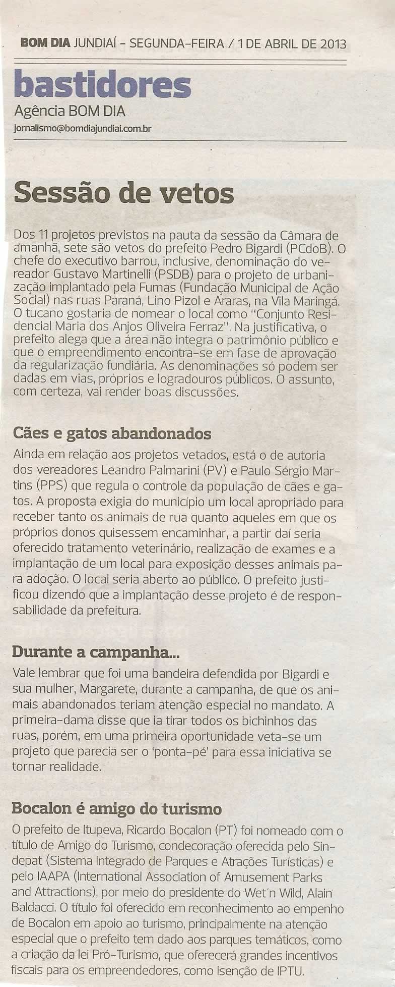 Bom Dia Jundiaí - 01/04/2013