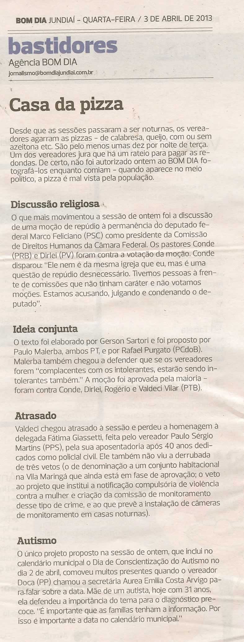 Bom Dia Jundiaí - 03/04/2013