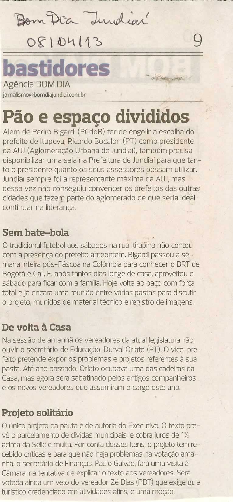 Bom Dia Jundiaí - 08/04/2013