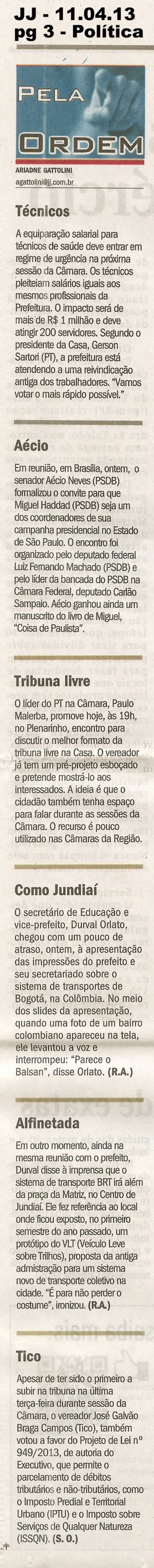 Jornal de Jundiaí - 11/04/2013