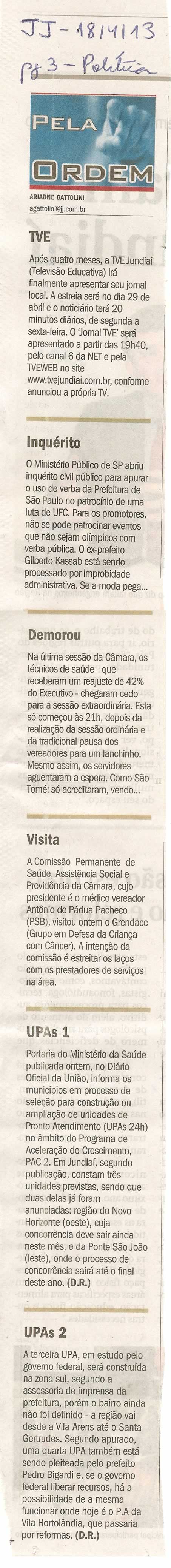 Jornal de Jundiaí - 18/04/2013