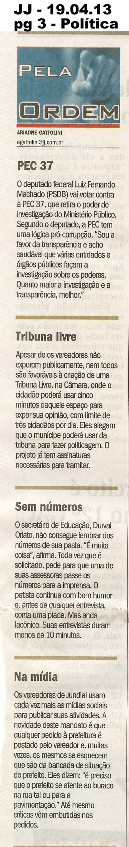 Jornal de Jundiaí - 19/04/2013