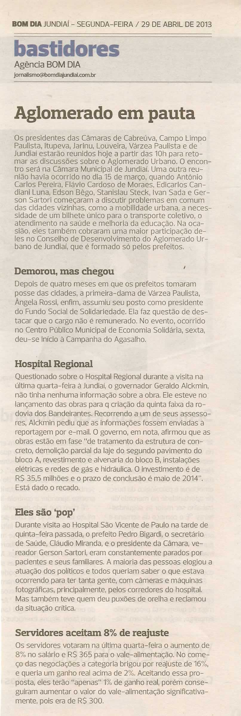 Bom Dia Jundiaí - 29/04/2013