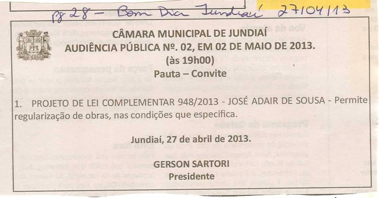 Bom Dia Jundiaí - 27/04/2013