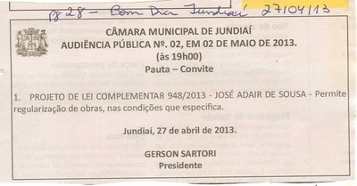 Bom Dia Jundiaí - 27/04/2013