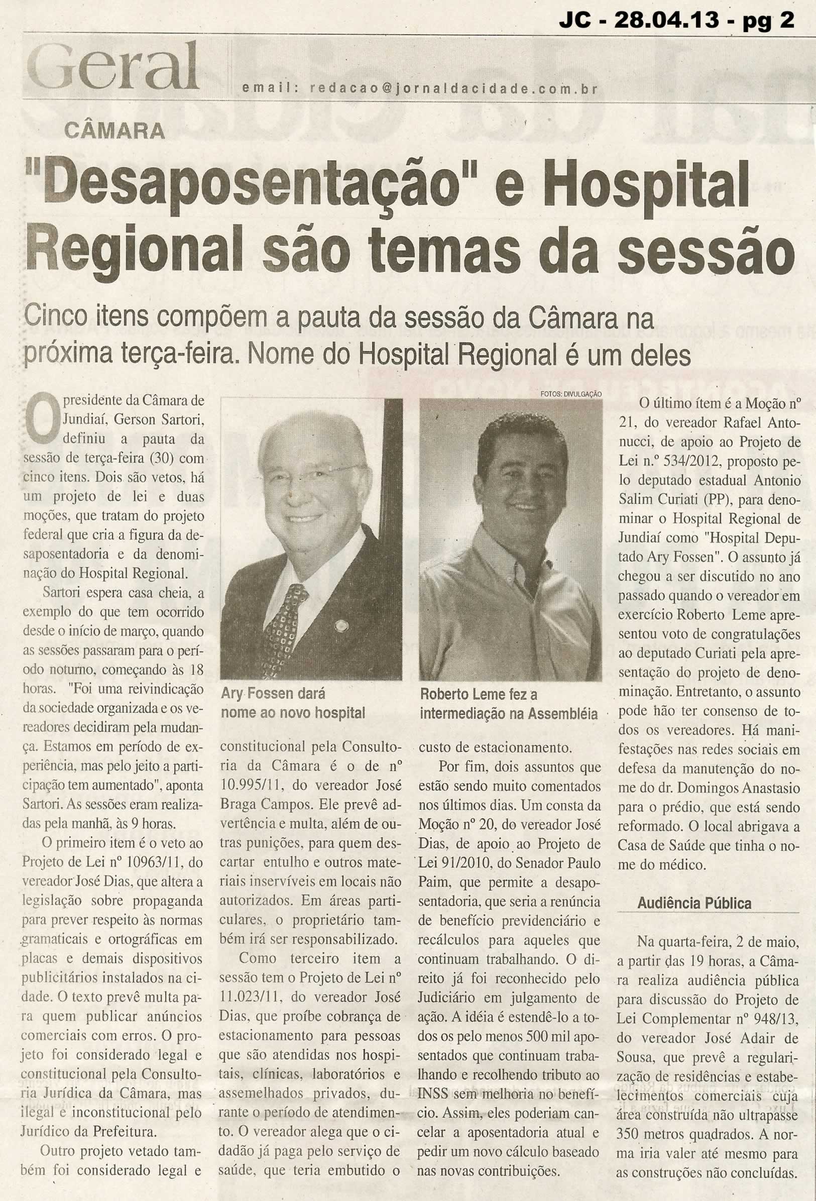 Jornal da Cidade - 28/04/2013