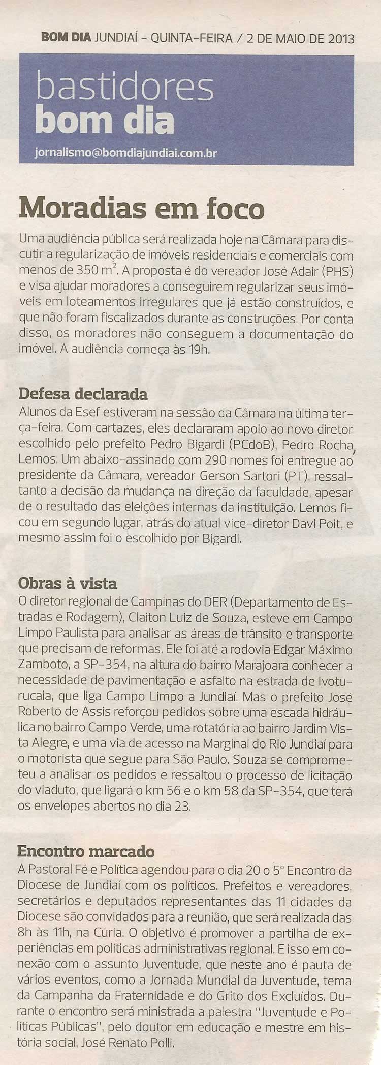 Bom Dia Jundiaí - 02/05/2013