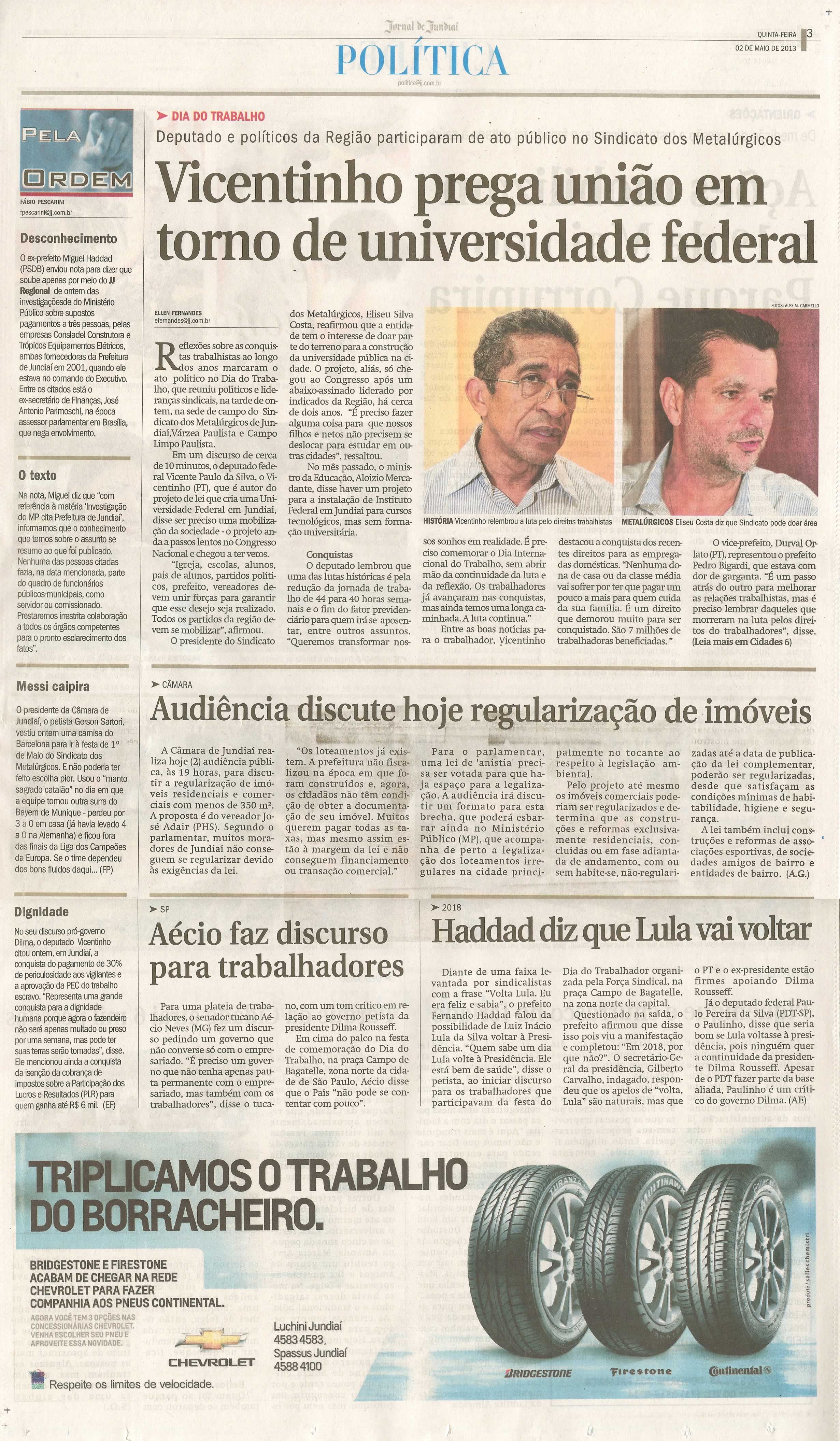 Jornal de Jundiaí - 02/05/2013