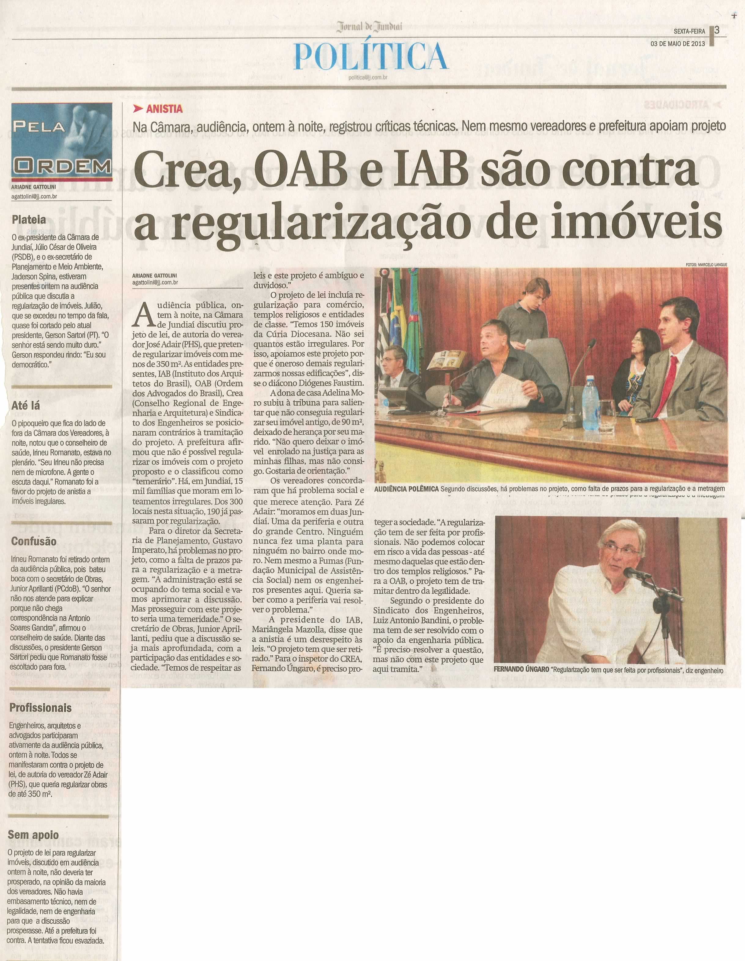 Jornal de Jundiaí - 03/05/2013