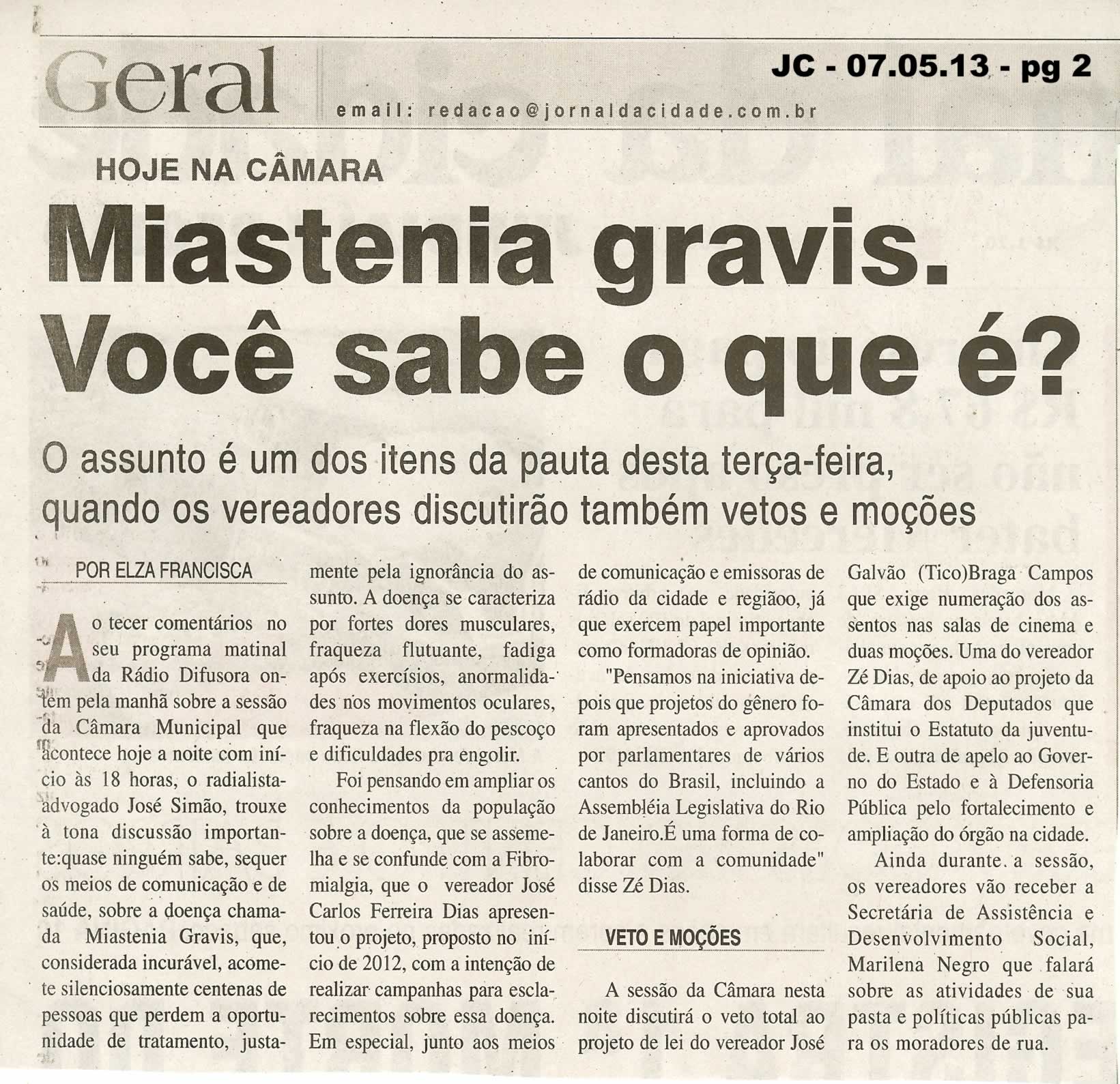 Jornal da Cidade - 07/05/2013
