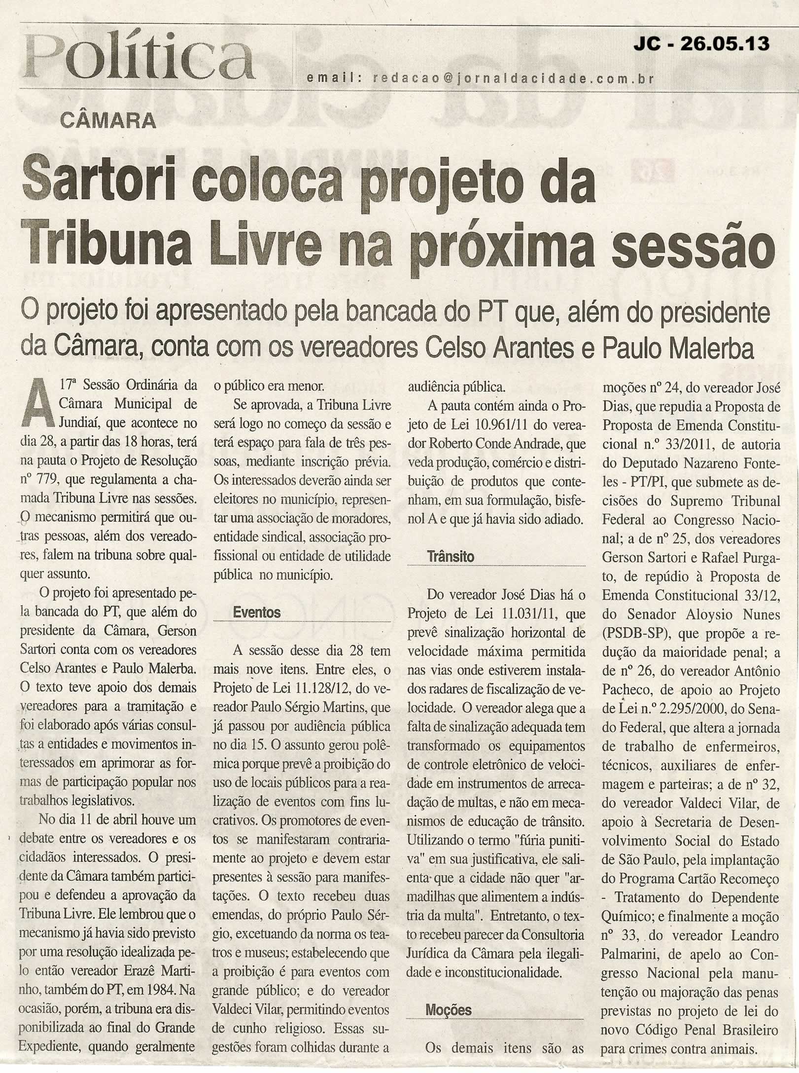 Jornal da Cidade - 26/05/2013