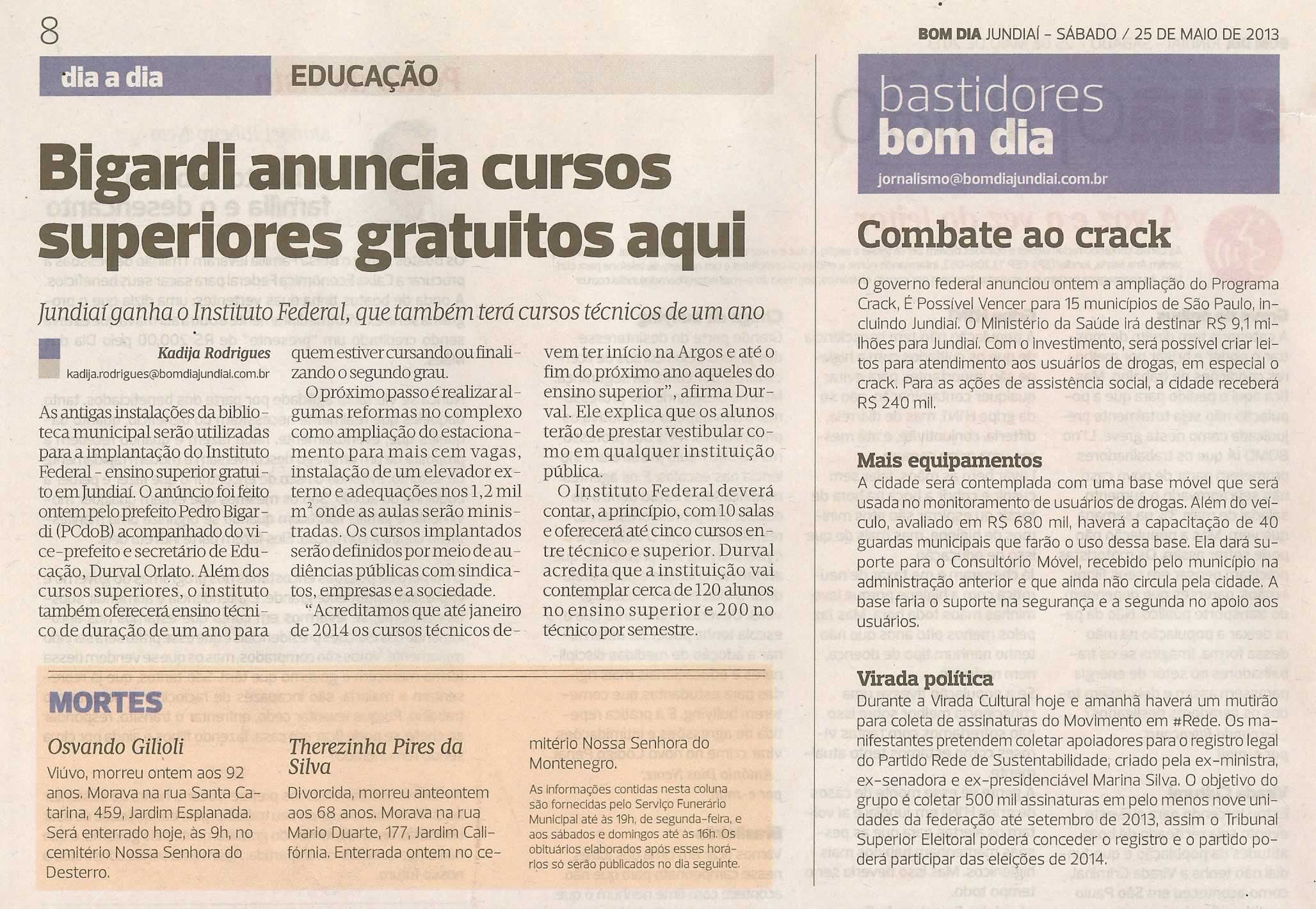 Bom Dia Jundiaí - 25/05/2013