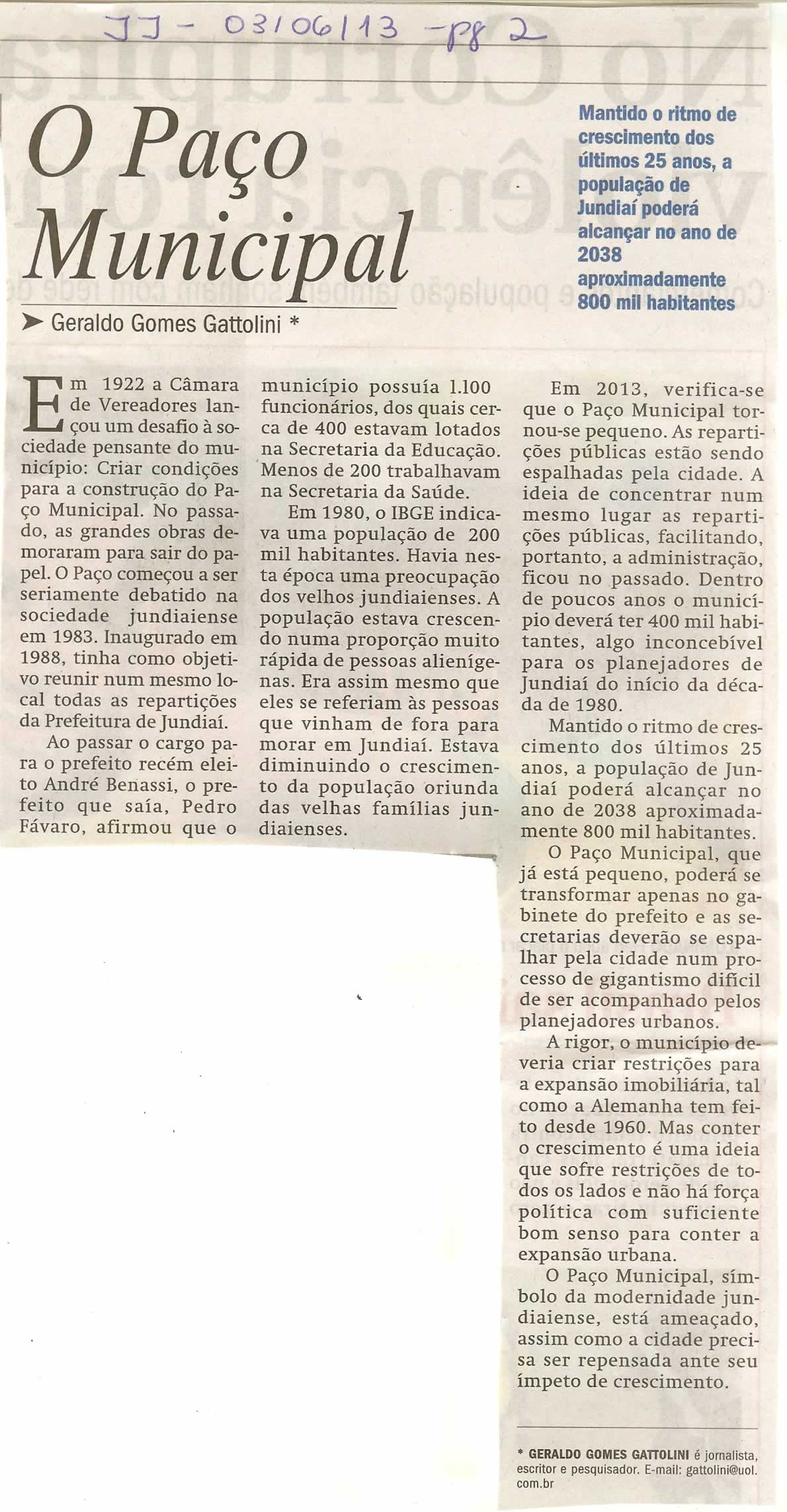 Jornal de Jundiaí - 03/06/2013