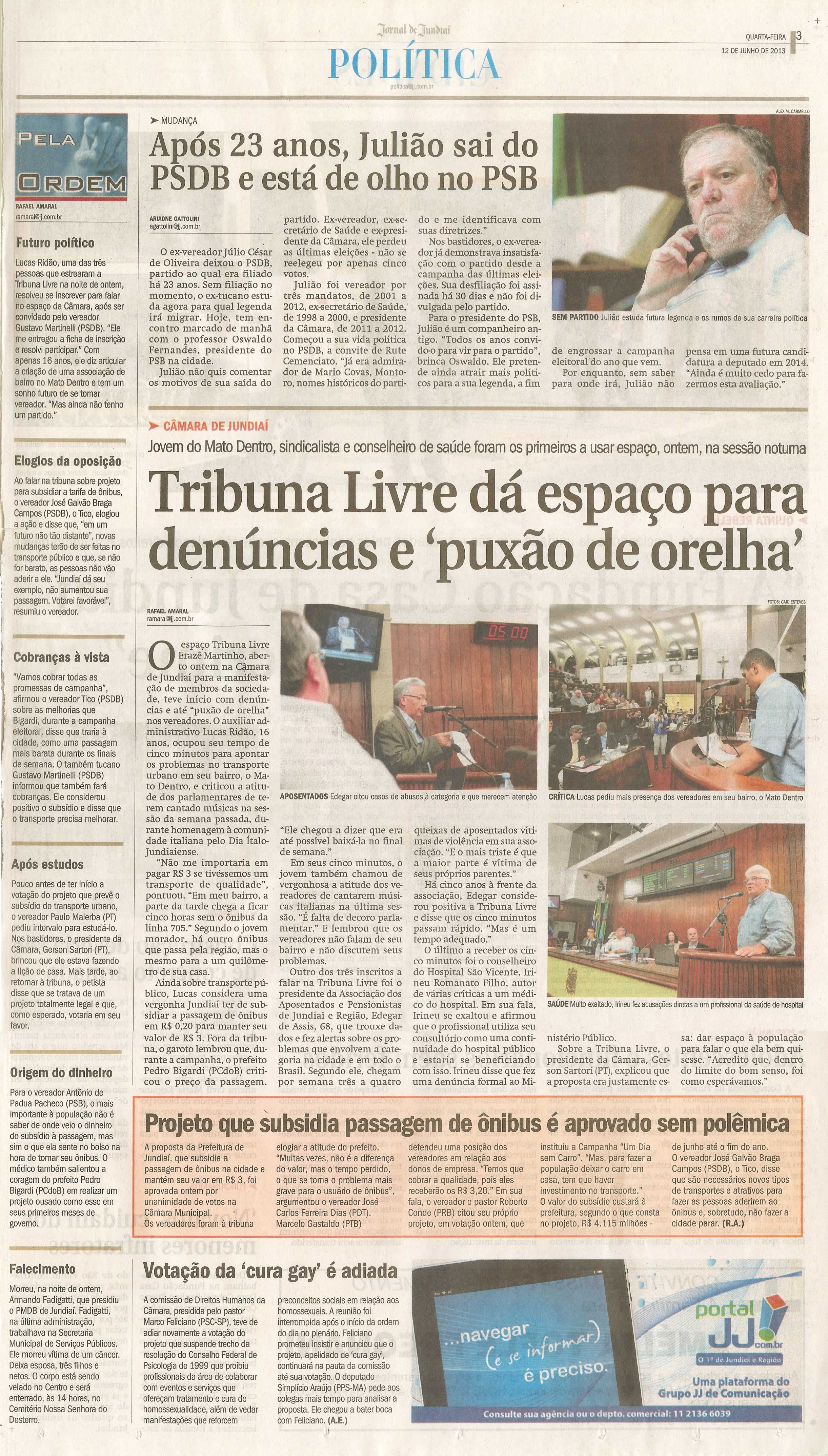 Jornal de Jundiaí - 12/06/2013