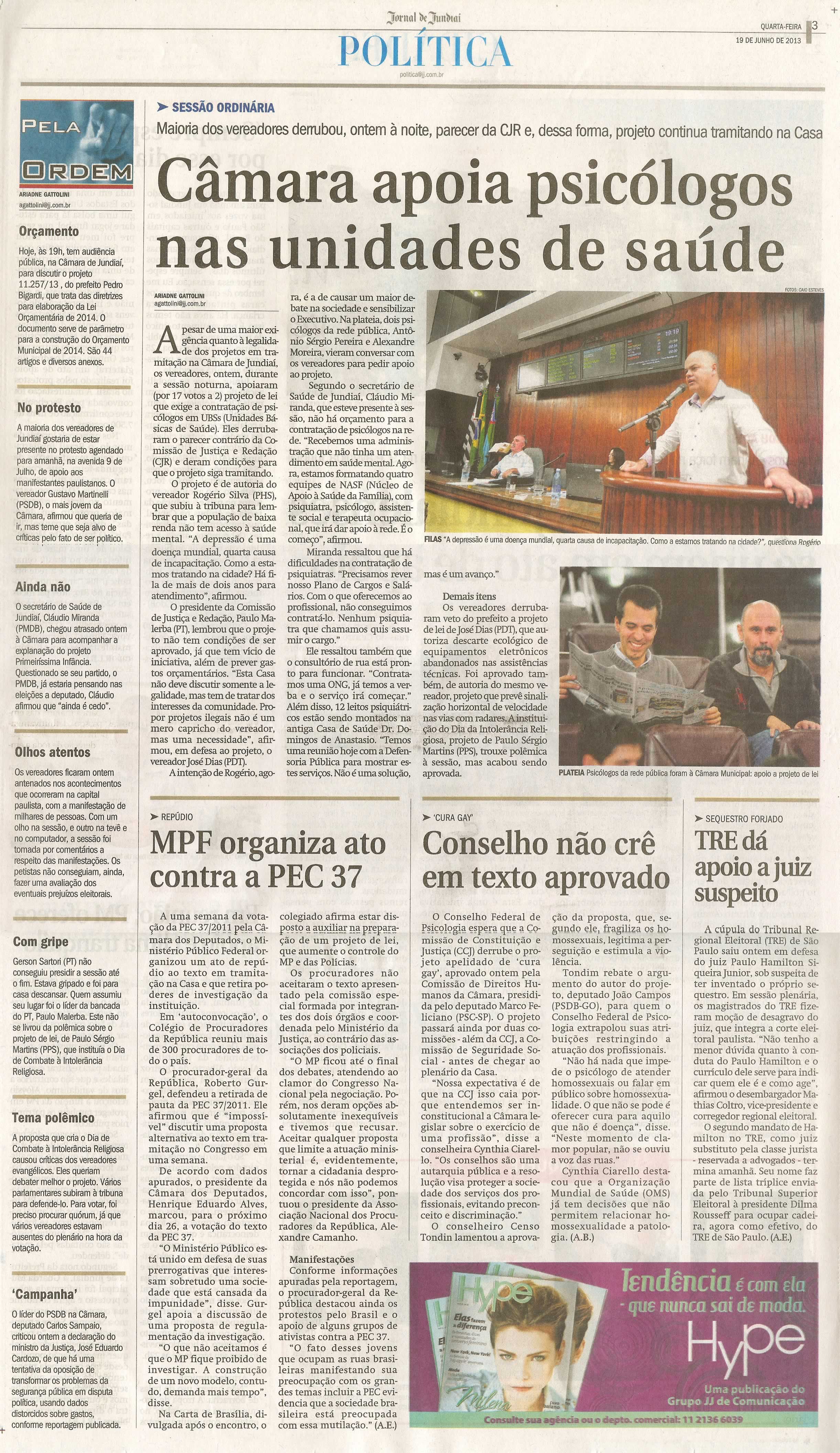 Jornal de Jundiaí - 19/06/2013