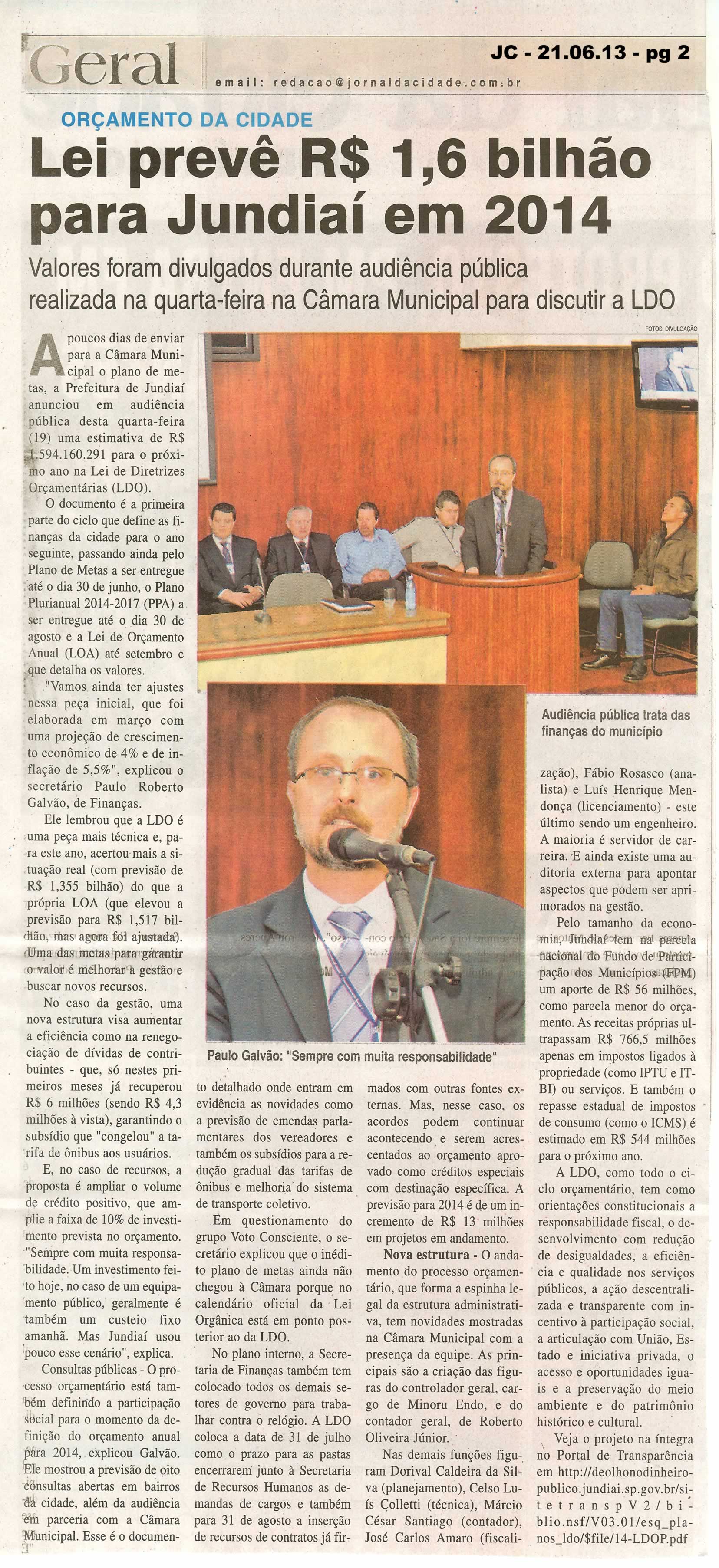 Jornal da Cidade - 21/06/2013