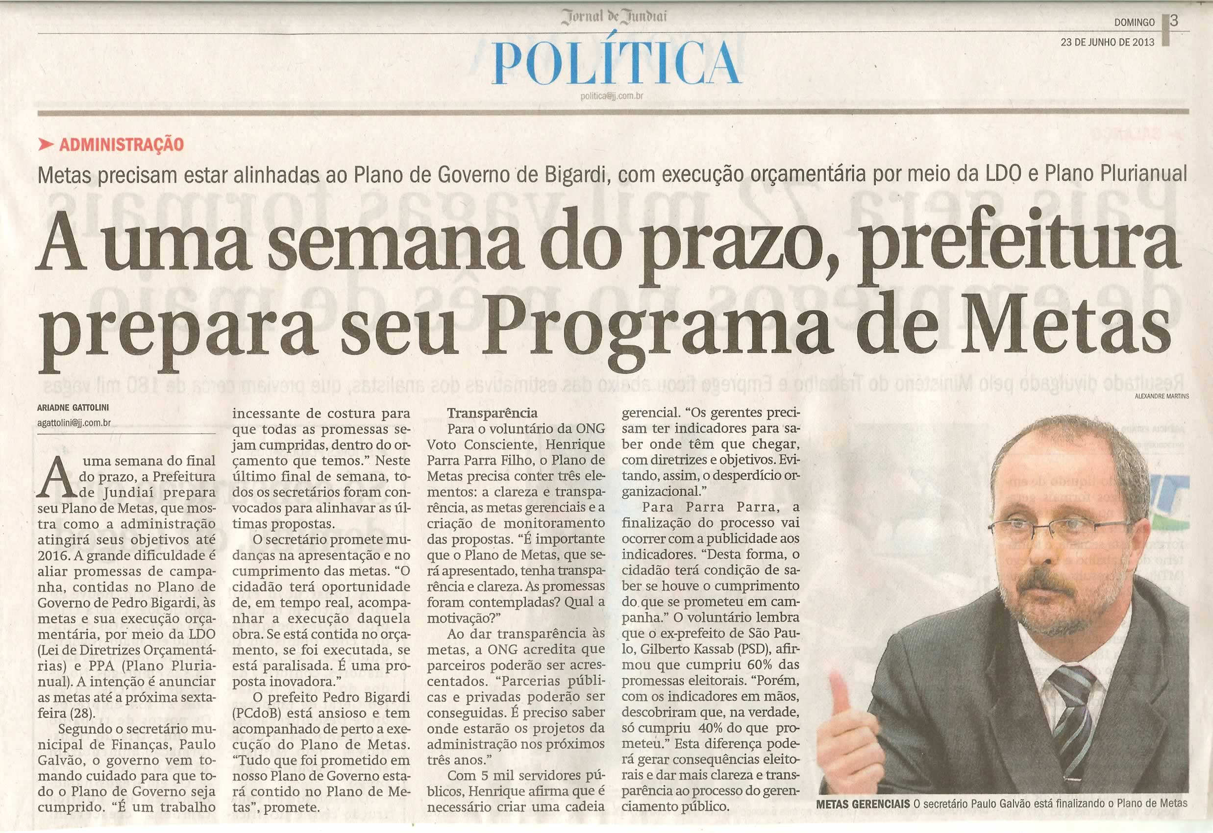 Jornal de Jundiaí - 23/06/2013