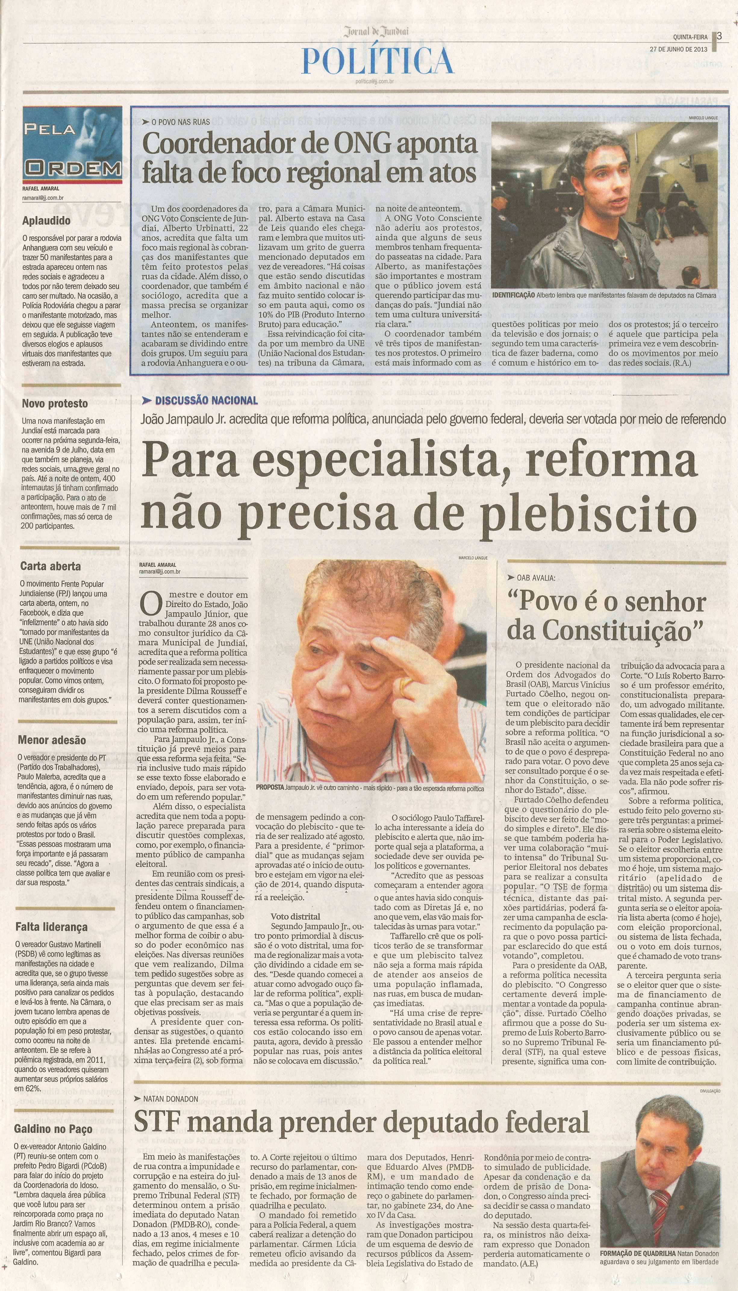Jornal de Jundiaí - 27/06/2013