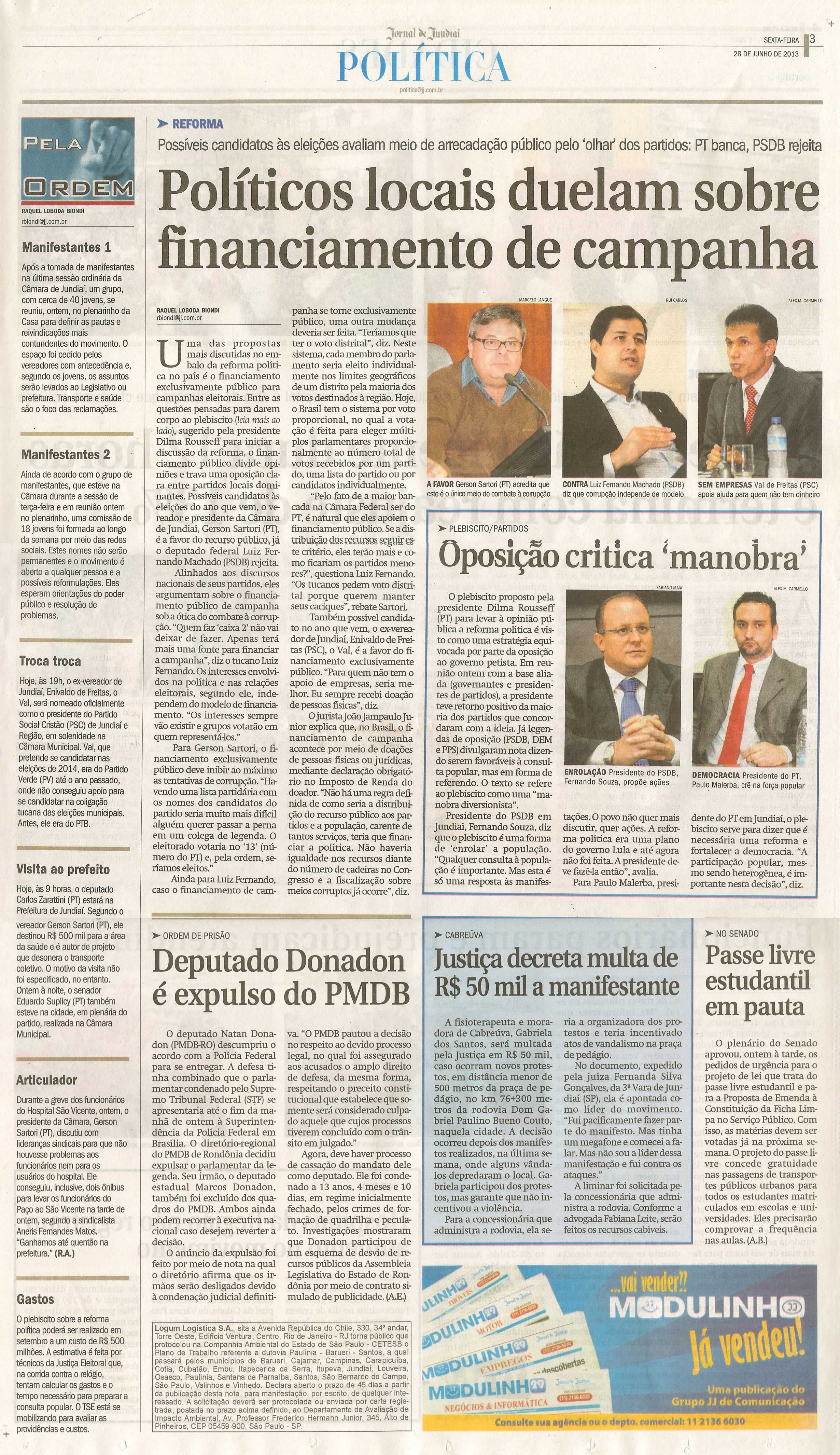 Jornal de Jundiaí - 28/06/2013