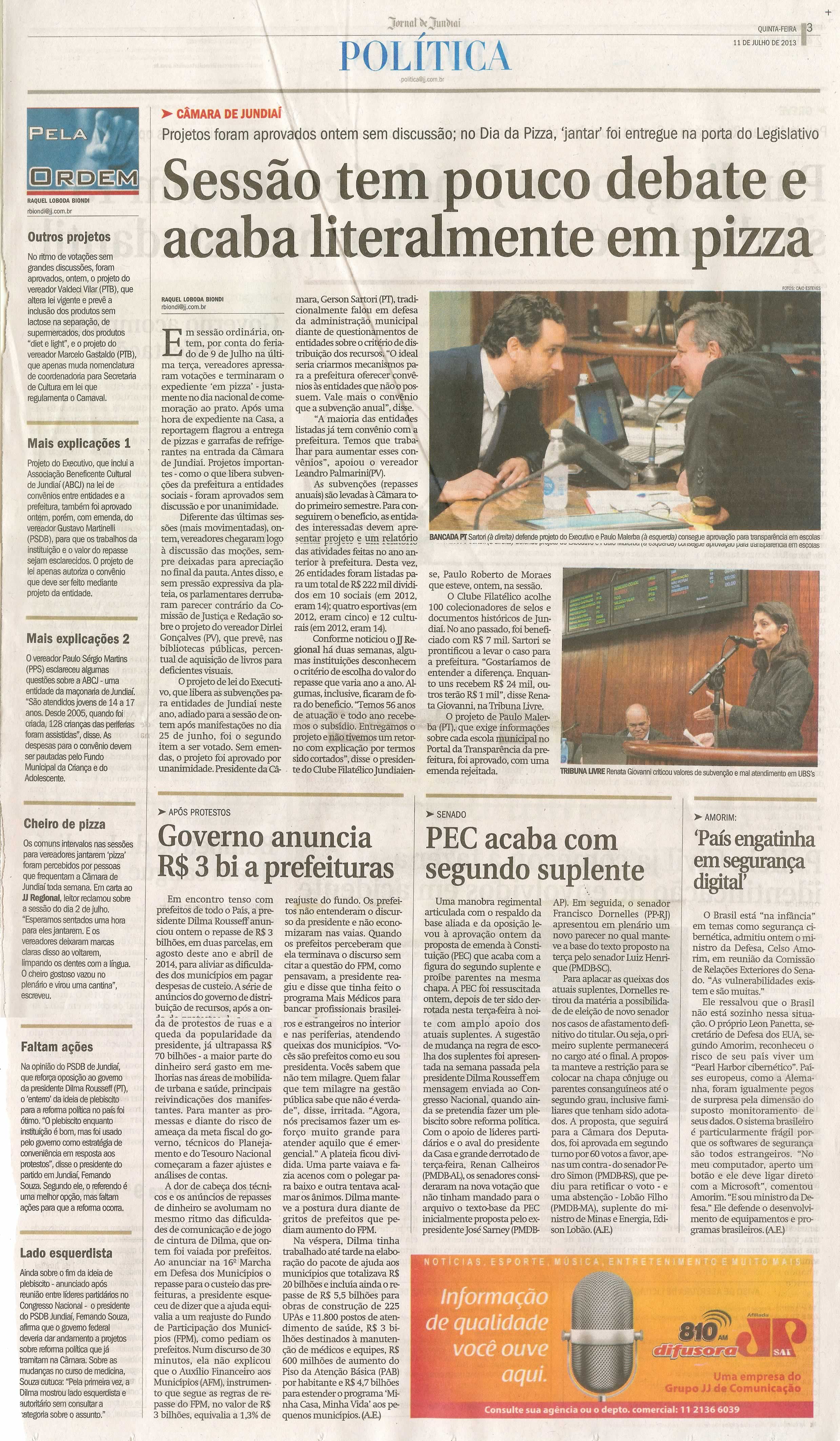 Jornal de Jundiaí - 11/07/2013