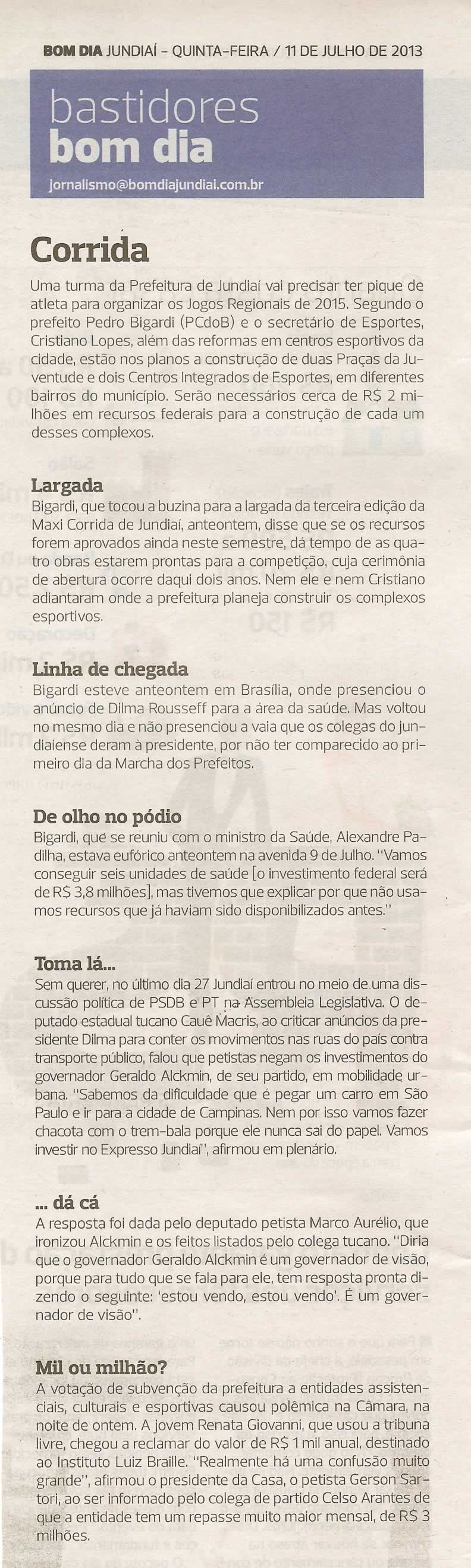 Bom Dia Jundiaí - 11/07/2013