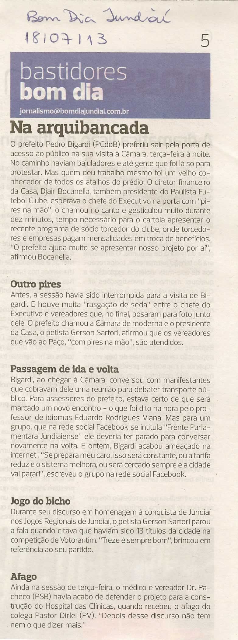 Bom Dia Jundiaí - 18/07/2013